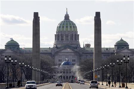 A view of the PA State Capitol