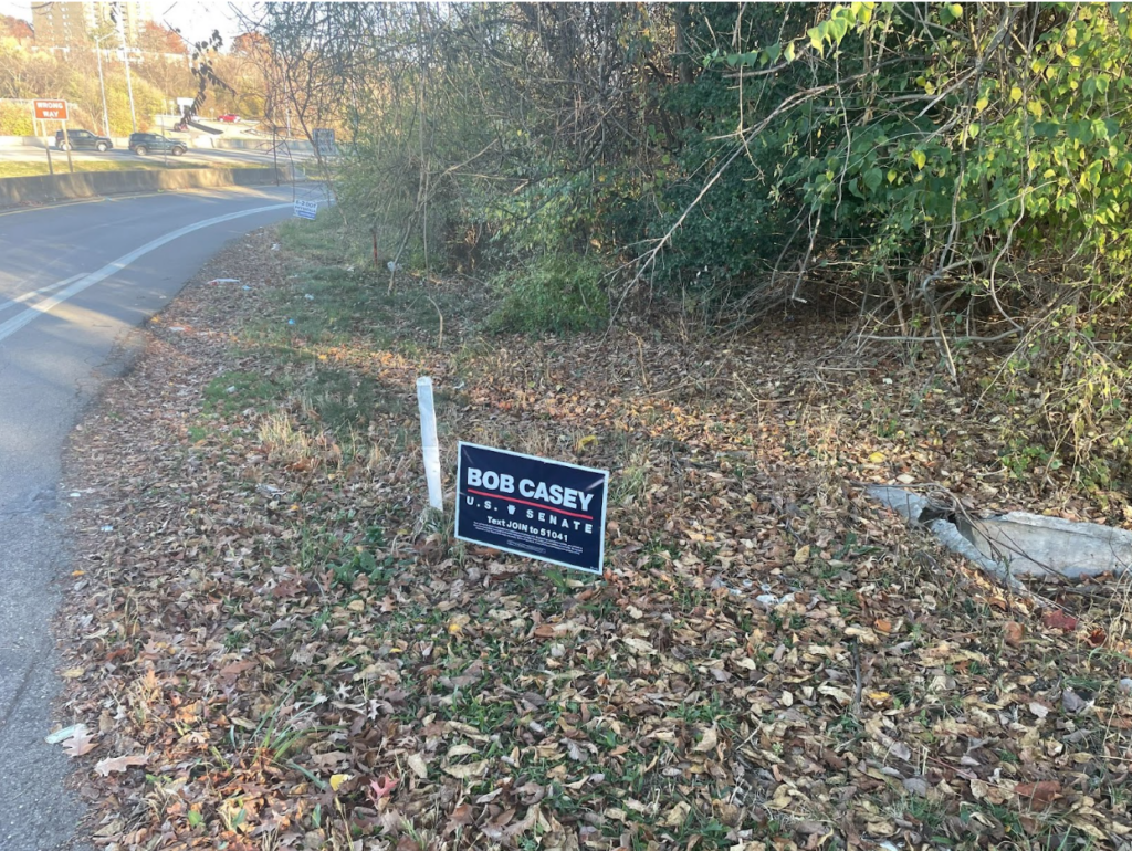 Washington PA road sign