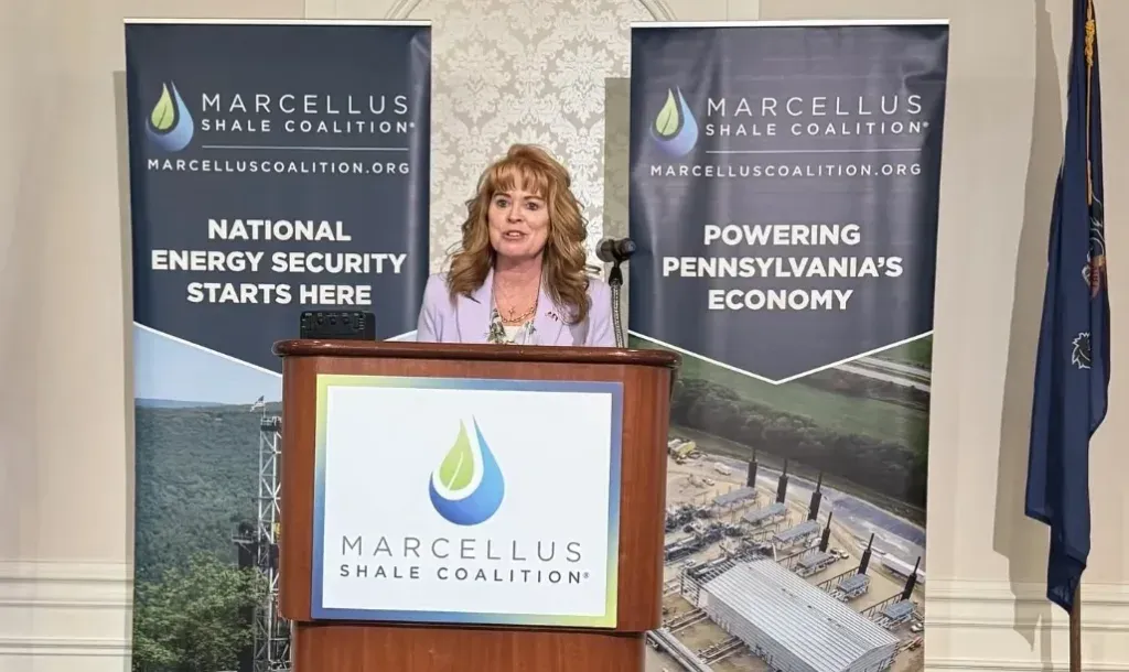Stacy Garrity speaking to Marcellus Shale Coalition